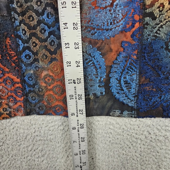 Kamana Zip Up Hoodie Women L Blue Orange Patchwork Burnout Asymmetrical Boho - Picture 6 of 8